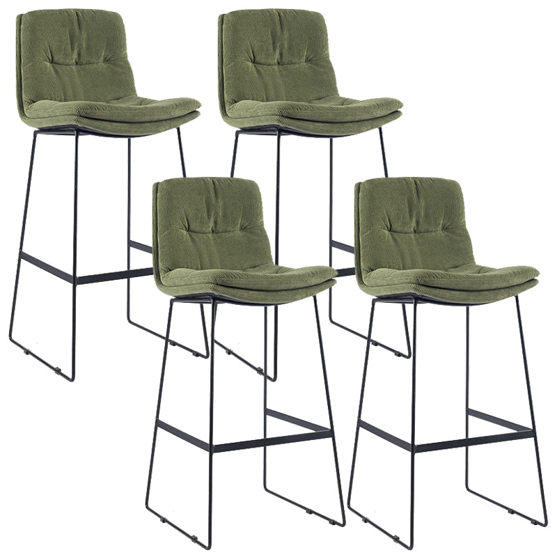 Coffee Shop Low Back Scandinavian Stool Matte Finish Upholstered Bar Stools