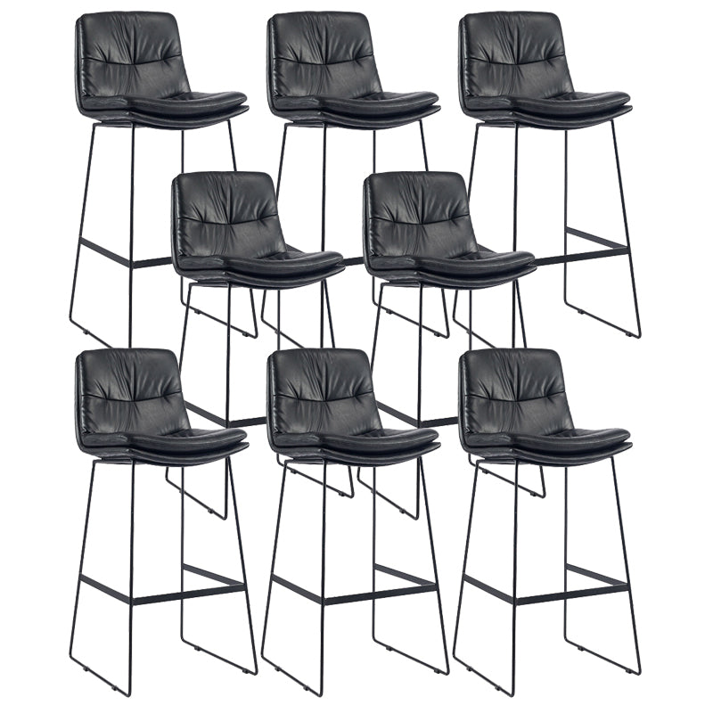 Coffee Shop Low Back Scandinavian Stool Matte Finish Upholstered Bar Stools