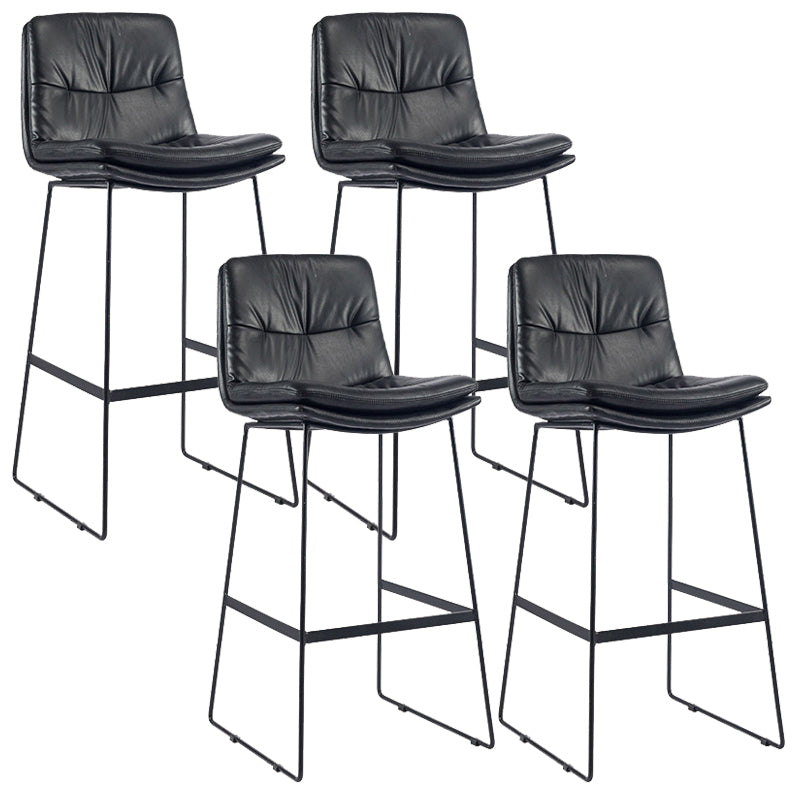 Coffee Shop Low Back Scandinavian Stool Matte Finish Upholstered Bar Stools