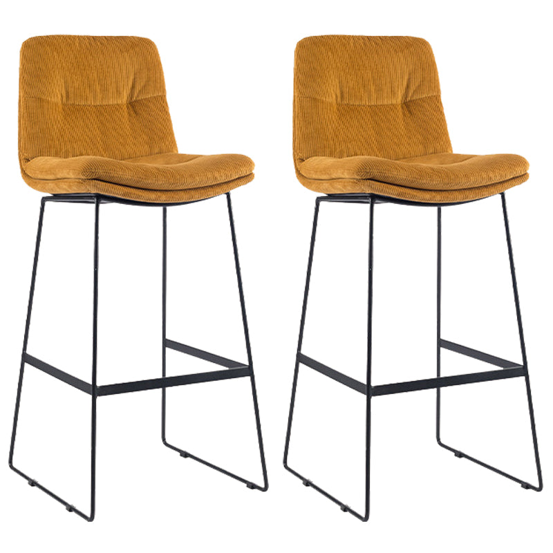 Coffee Shop Low Back Scandinavian Stool Matte Finish Upholstered Bar Stools
