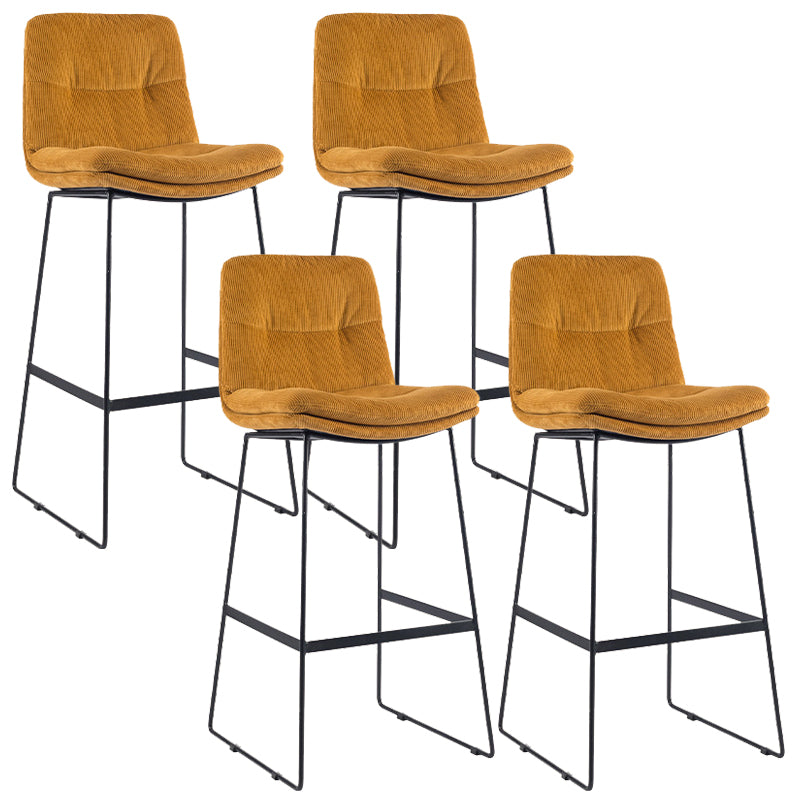 Coffee Shop Low Back Scandinavian Stool Matte Finish Upholstered Bar Stools