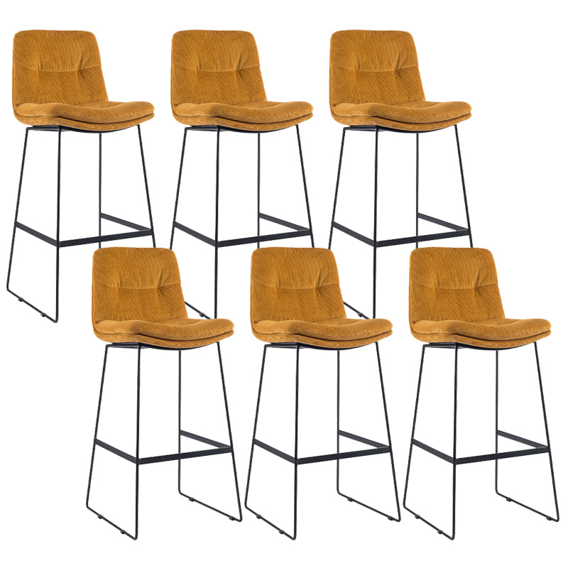 Coffee Shop Low Back Scandinavian Stool Matte Finish Upholstered Bar Stools