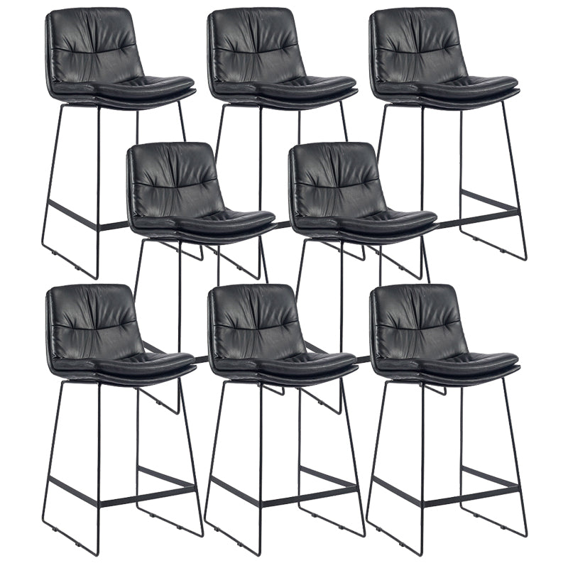 Coffee Shop Low Back Scandinavian Stool Matte Finish Upholstered Bar Stools