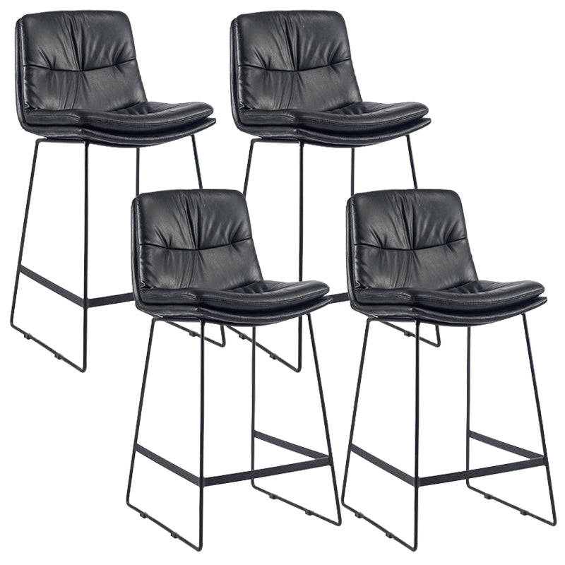 Coffee Shop Low Back Scandinavian Stool Matte Finish Upholstered Bar Stools