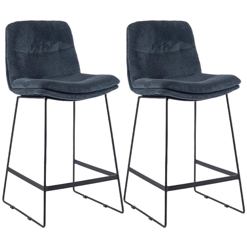Coffee Shop Low Back Scandinavian Stool Matte Finish Upholstered Bar Stools