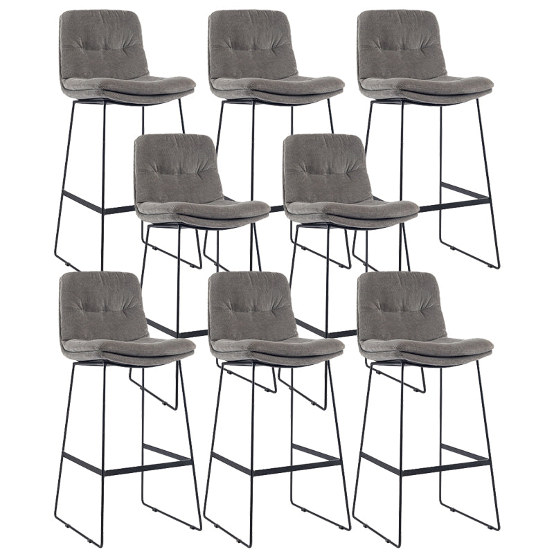 Coffee Shop Low Back Scandinavian Stool Matte Finish Upholstered Bar Stools