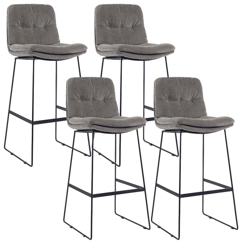 Coffee Shop Low Back Scandinavian Stool Matte Finish Upholstered Bar Stools