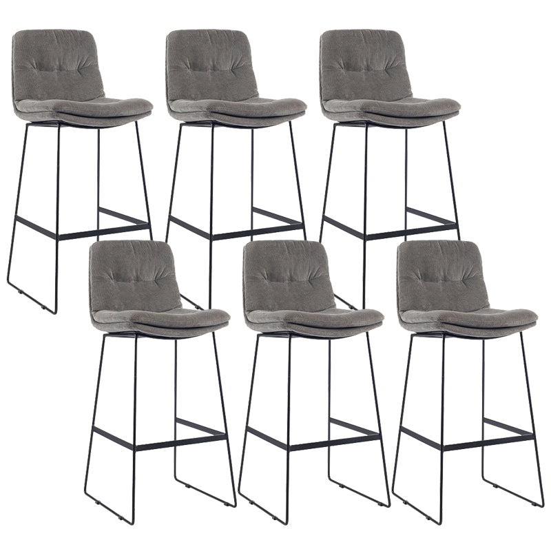 Coffee Shop Low Back Scandinavian Stool Matte Finish Upholstered Bar Stools