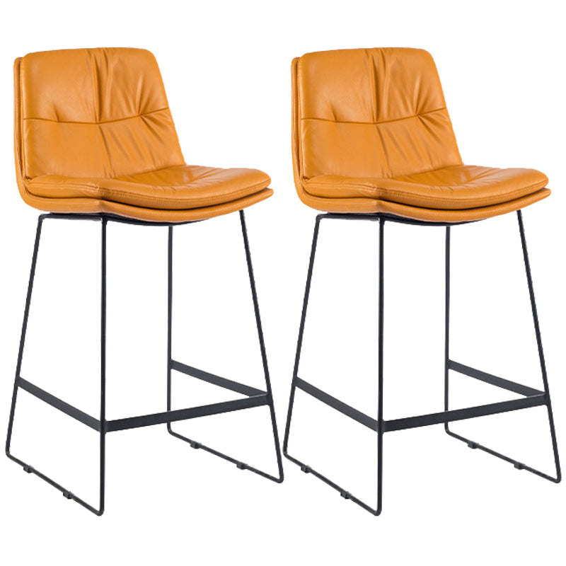 Coffee Shop Low Back Scandinavian Stool Matte Finish Upholstered Bar Stools