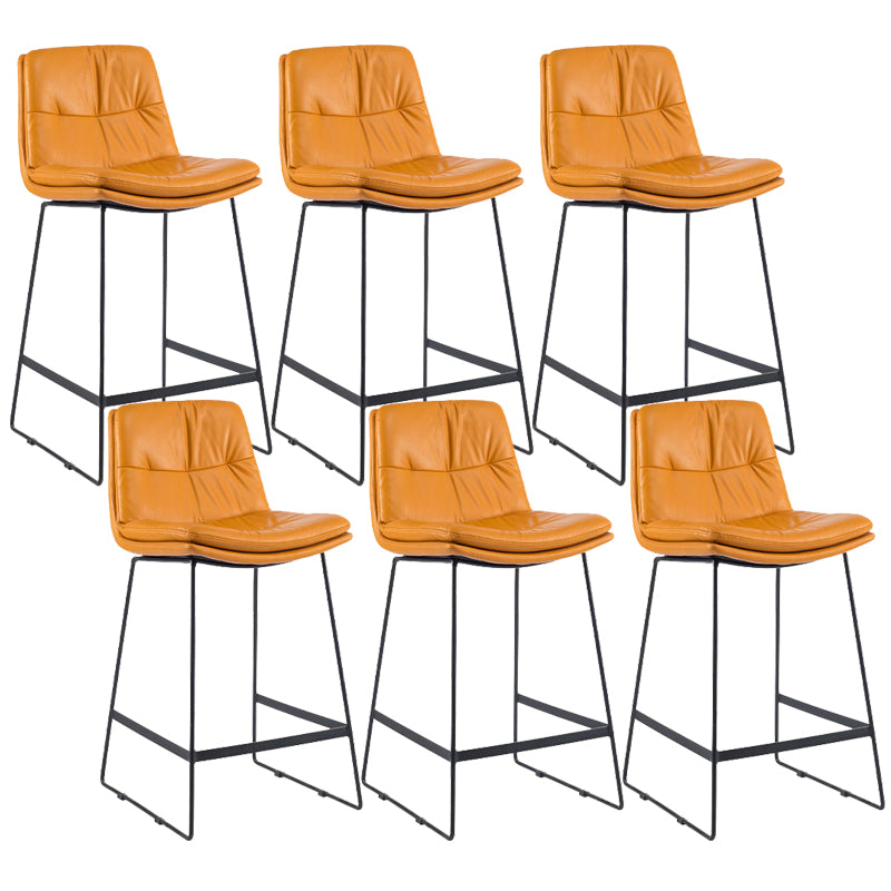 Coffee Shop Low Back Scandinavian Stool Matte Finish Upholstered Bar Stools