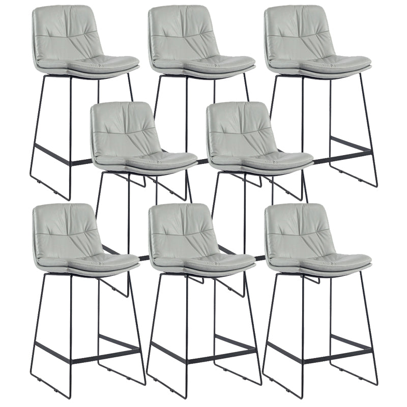 Coffee Shop Low Back Scandinavian Stool Matte Finish Upholstered Bar Stools