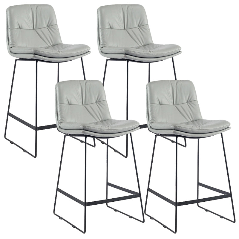 Coffee Shop Low Back Scandinavian Stool Matte Finish Upholstered Bar Stools