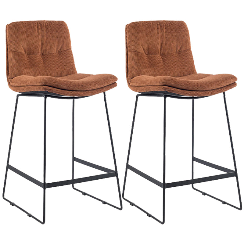 Coffee Shop Low Back Scandinavian Stool Matte Finish Upholstered Bar Stools