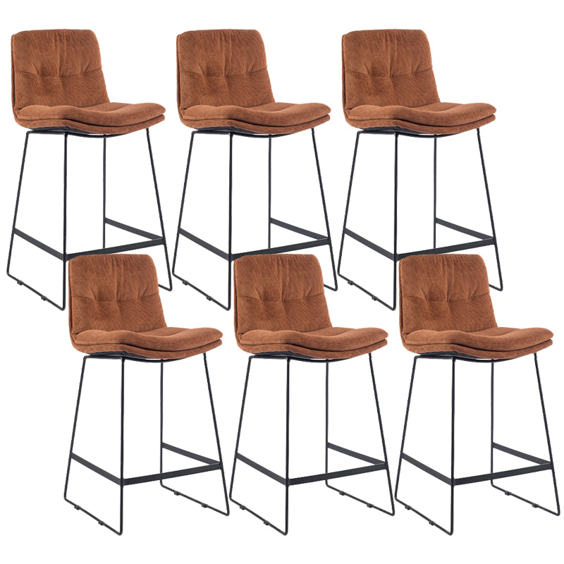Coffee Shop Low Back Scandinavian Stool Matte Finish Upholstered Bar Stools