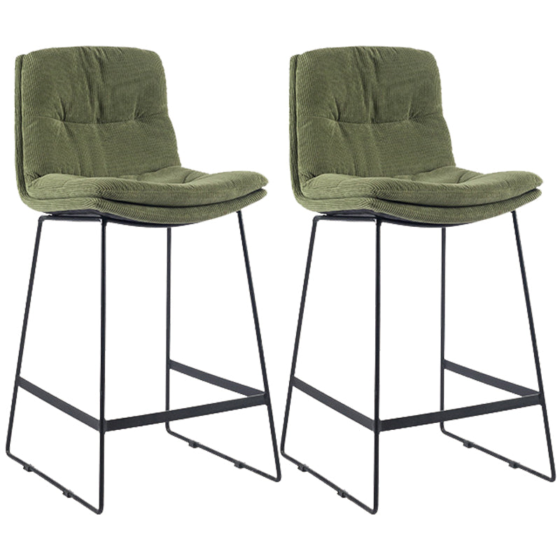 Coffee Shop Low Back Scandinavian Stool Matte Finish Upholstered Bar Stools