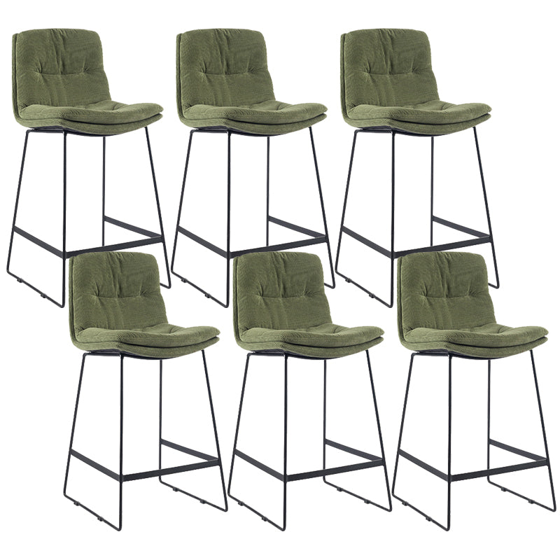 Coffee Shop Low Back Scandinavian Stool Matte Finish Upholstered Bar Stools