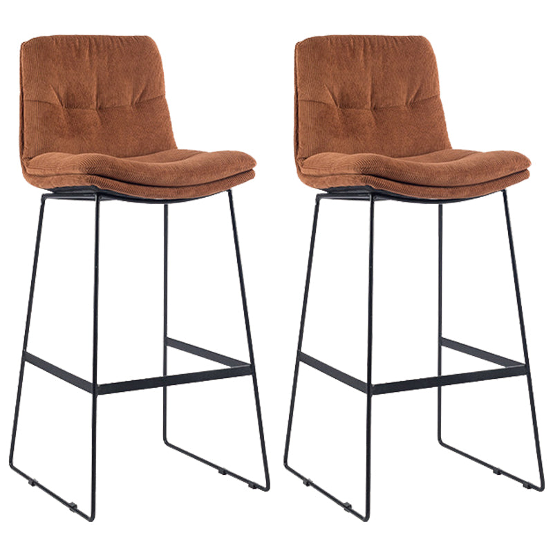 Coffee Shop Low Back Scandinavian Stool Matte Finish Upholstered Bar Stools