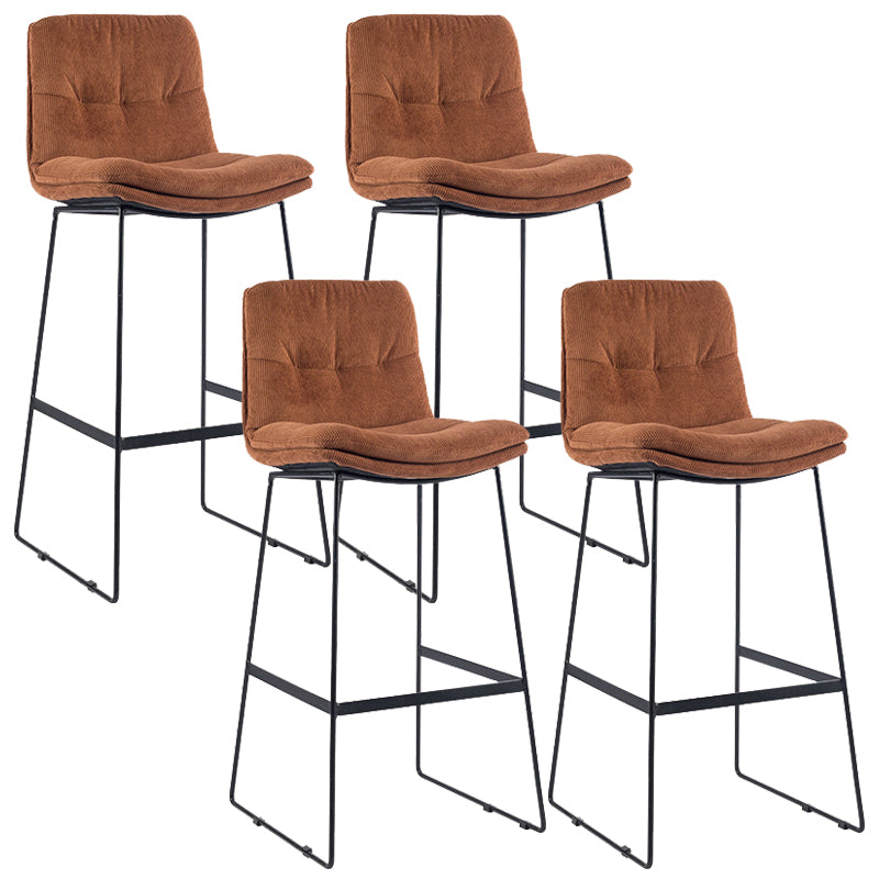 Coffee Shop Low Back Scandinavian Stool Matte Finish Upholstered Bar Stools