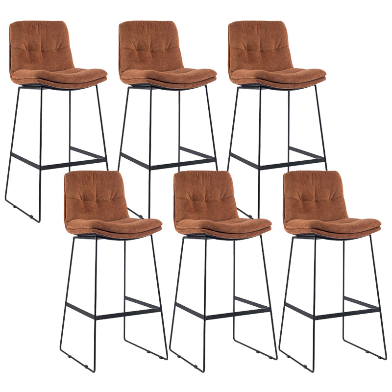 Coffee Shop Low Back Scandinavian Stool Matte Finish Upholstered Bar Stools