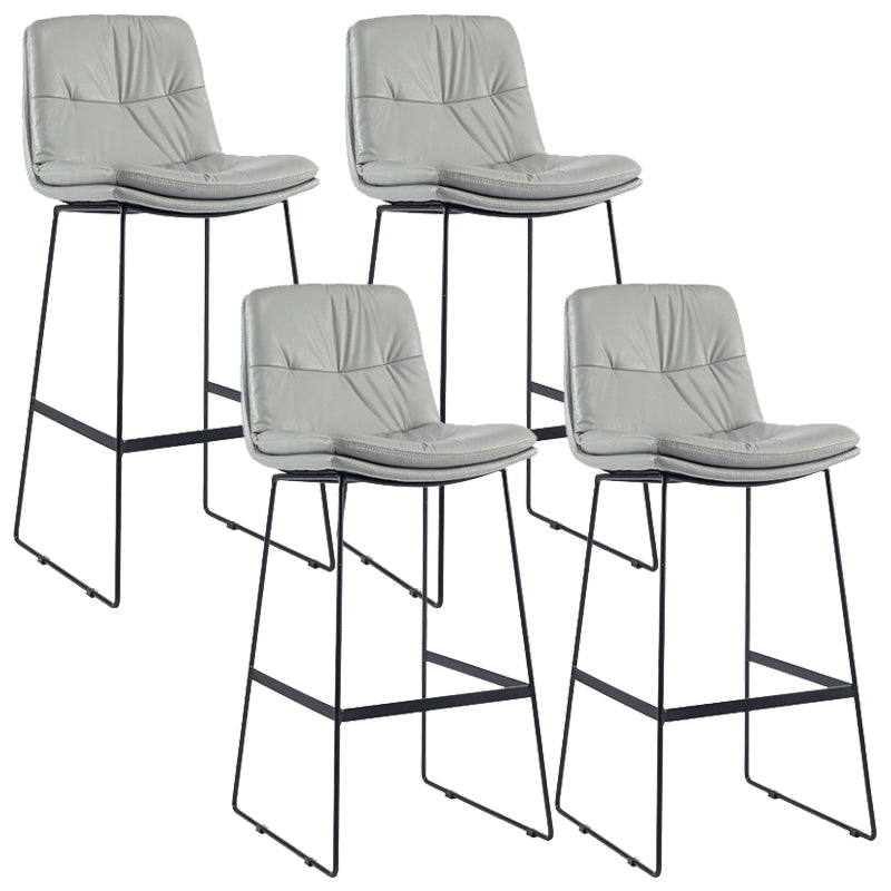 Coffee Shop Low Back Scandinavian Stool Matte Finish Upholstered Bar Stools