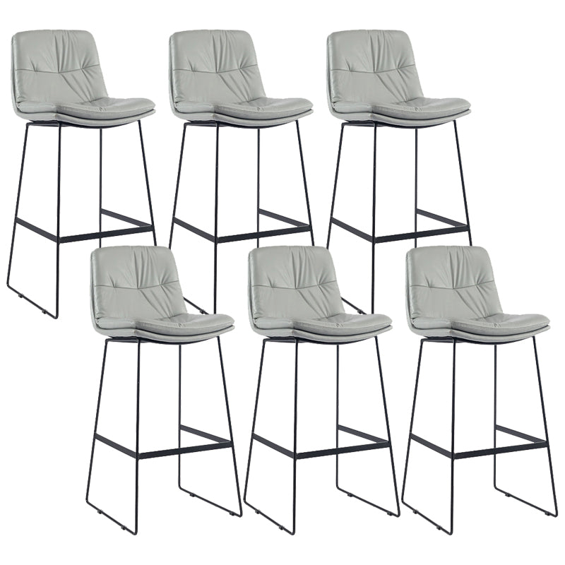 Coffee Shop Low Back Scandinavian Stool Matte Finish Upholstered Bar Stools