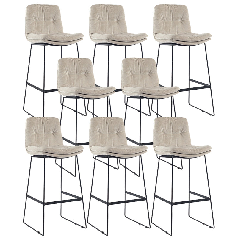 Coffee Shop Low Back Scandinavian Stool Matte Finish Upholstered Bar Stools