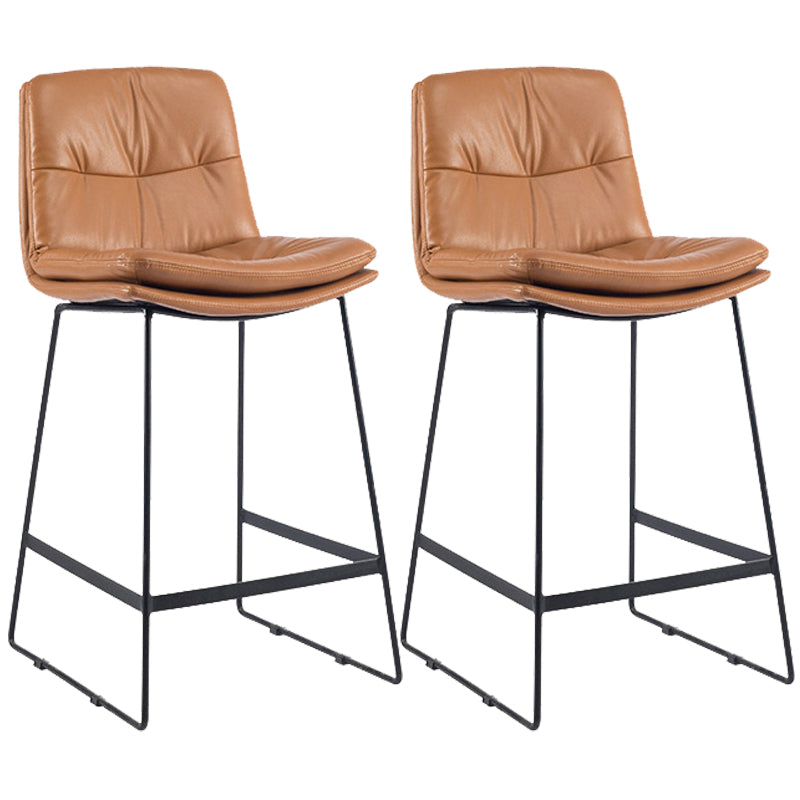 Coffee Shop Low Back Scandinavian Stool Matte Finish Upholstered Bar Stools