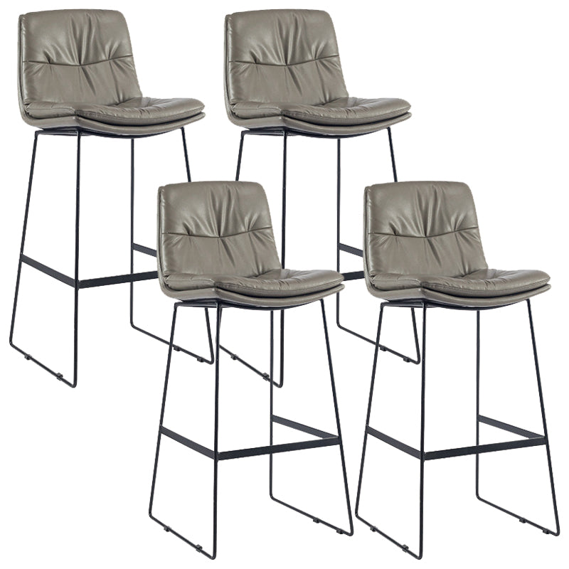 Coffee Shop Low Back Scandinavian Stool Matte Finish Upholstered Bar Stools