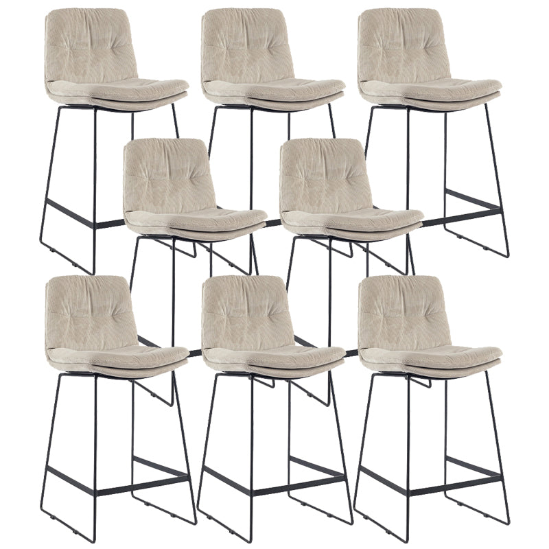 Coffee Shop Low Back Scandinavian Stool Matte Finish Upholstered Bar Stools