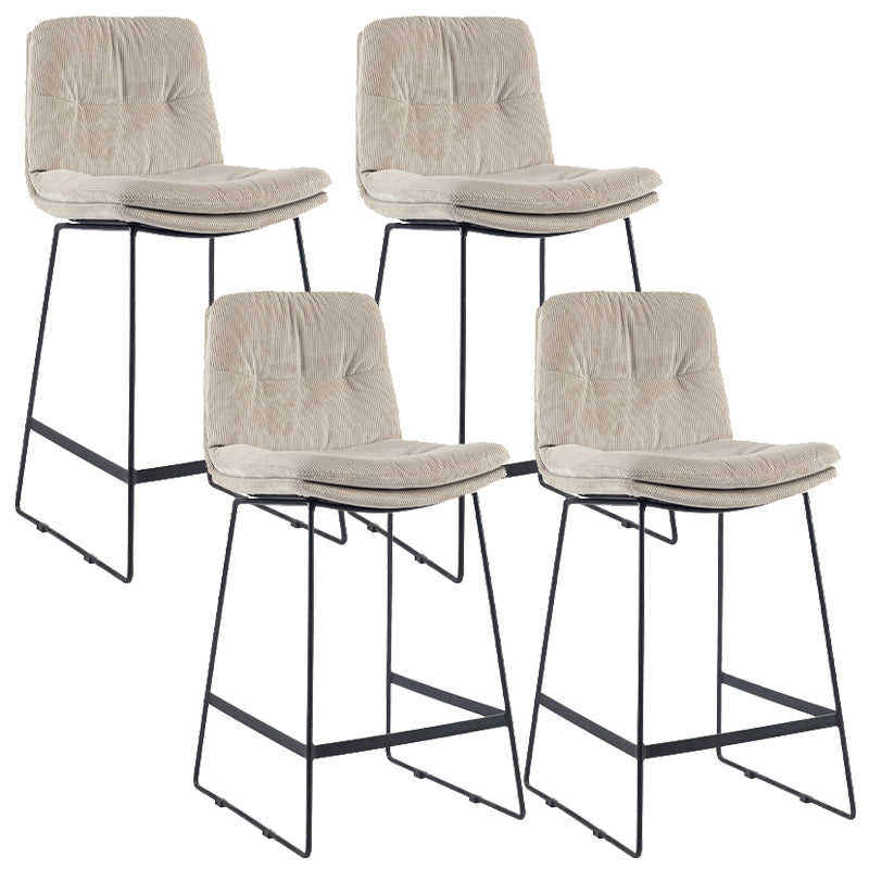 Coffee Shop Low Back Scandinavian Stool Matte Finish Upholstered Bar Stools