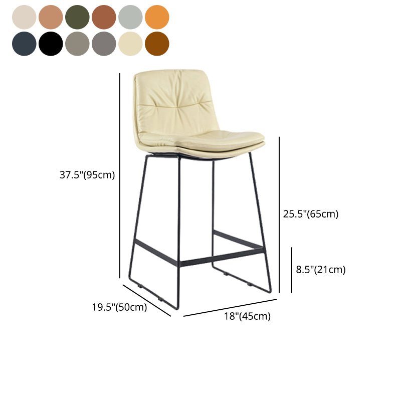 Coffee Shop Low Back Scandinavian Stool Matte Finish Upholstered Bar Stools