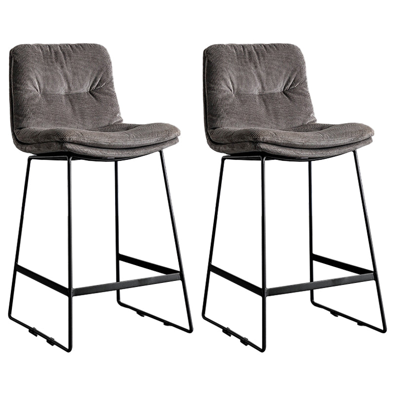 Scandinavian Low Back Coffee Shop Matte Finish Upholstered Bar Stools