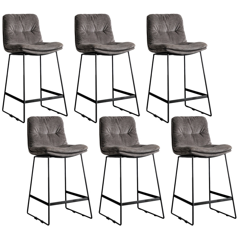 Scandinavian Low Back Coffee Shop Matte Finish Upholstered Bar Stools