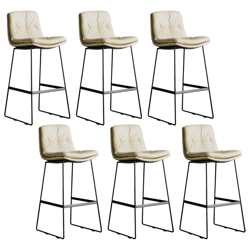 Scandinavian Low Back Coffee Shop Matte Finish Upholstered Bar Stools