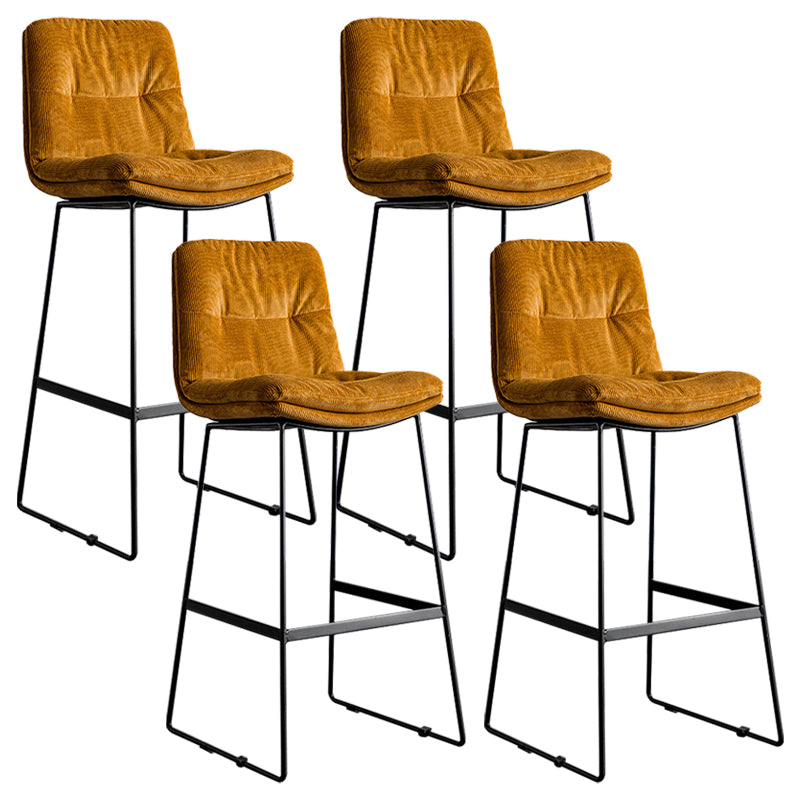 Scandinavian Low Back Coffee Shop Matte Finish Upholstered Bar Stools