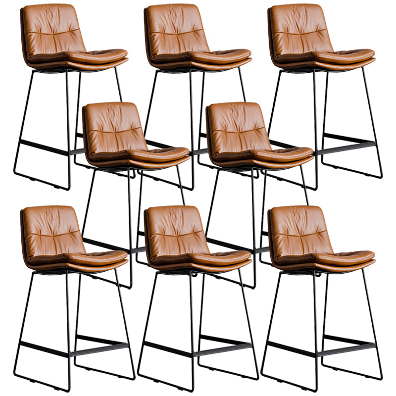 Scandinavian Low Back Coffee Shop Matte Finish Upholstered Bar Stools