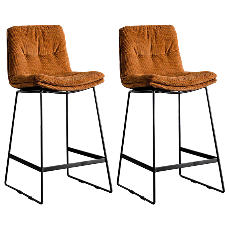 Scandinavian Low Back Coffee Shop Matte Finish Upholstered Bar Stools