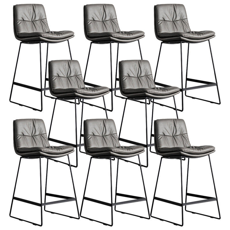 Scandinavian Low Back Coffee Shop Matte Finish Upholstered Bar Stools