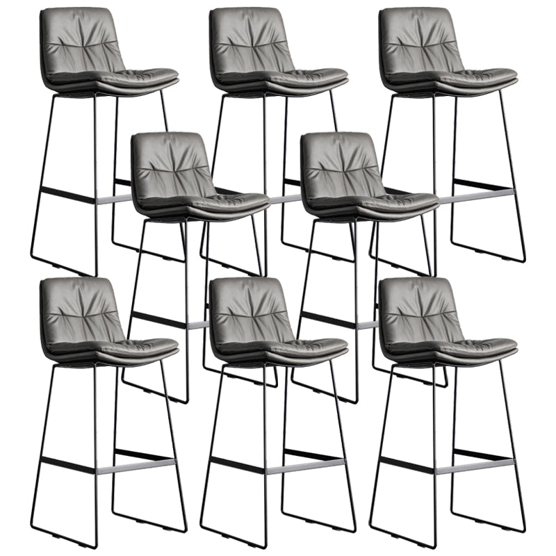 Scandinavian Low Back Coffee Shop Matte Finish Upholstered Bar Stools