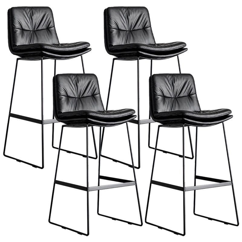 Scandinavian Low Back Coffee Shop Matte Finish Upholstered Bar Stools