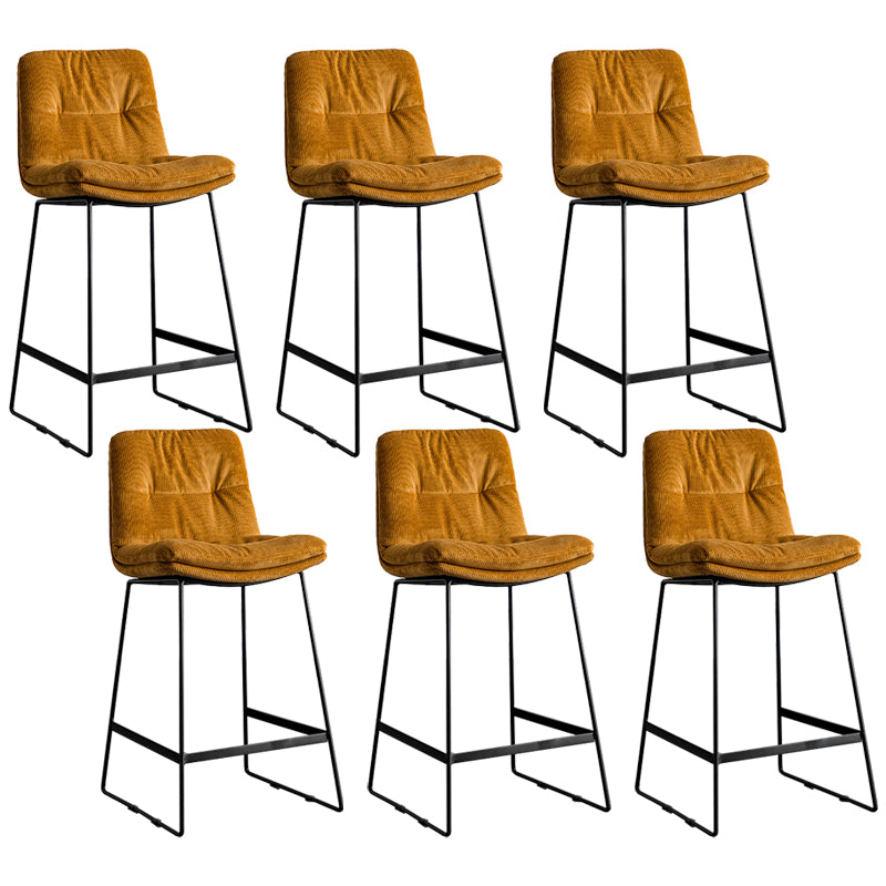 Scandinavian Low Back Coffee Shop Matte Finish Upholstered Bar Stools