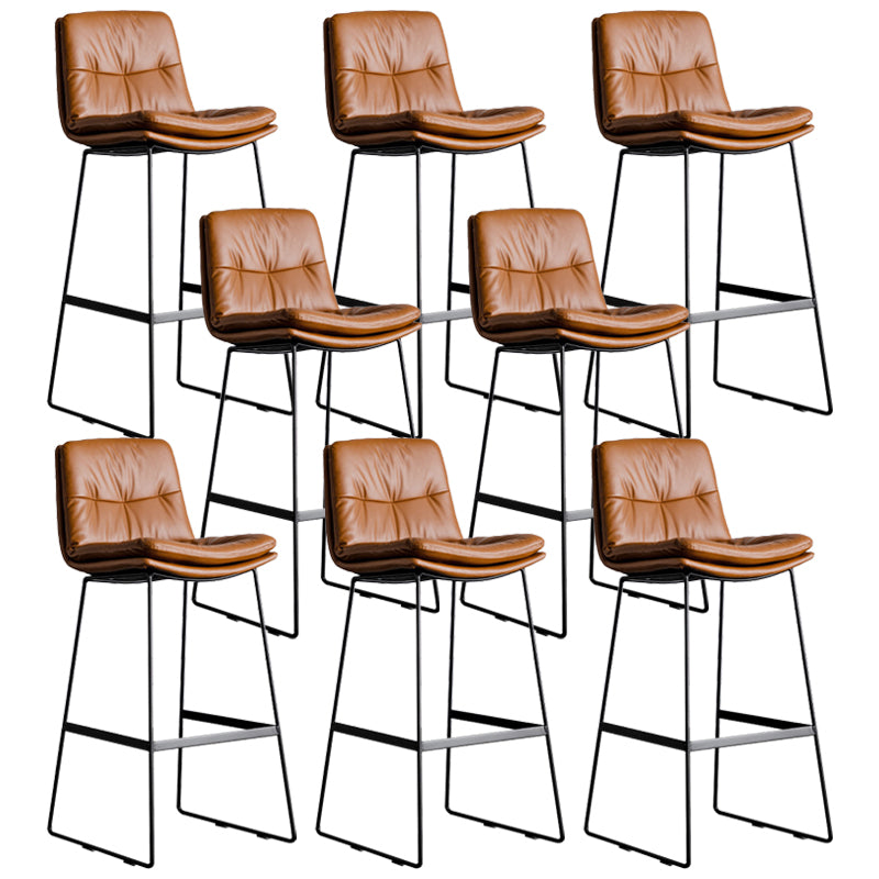 Scandinavian Low Back Coffee Shop Matte Finish Upholstered Bar Stools