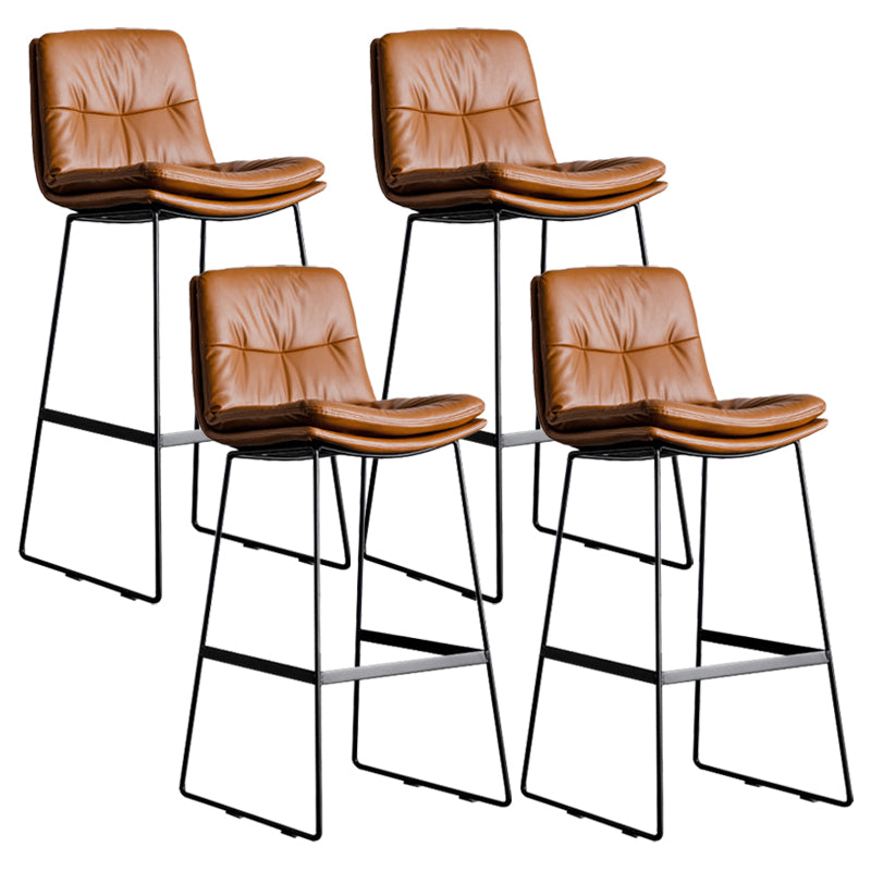 Scandinavian Low Back Coffee Shop Matte Finish Upholstered Bar Stools