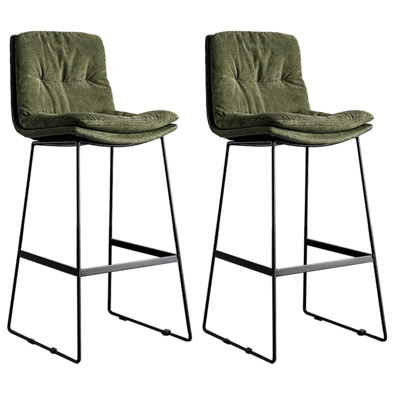Scandinavian Low Back Coffee Shop Matte Finish Upholstered Bar Stools