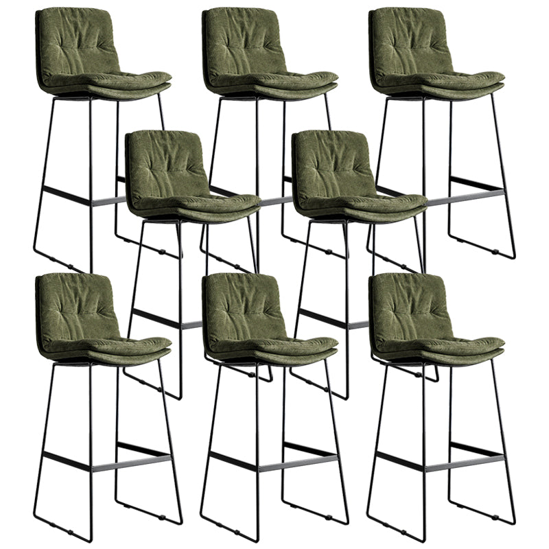 Scandinavian Low Back Coffee Shop Matte Finish Upholstered Bar Stools
