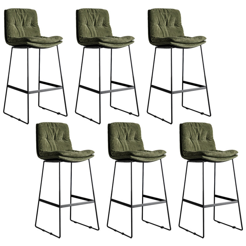 Scandinavian Low Back Coffee Shop Matte Finish Upholstered Bar Stools