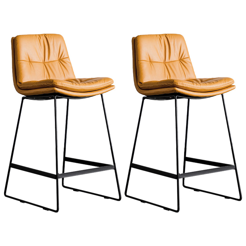 Scandinavian Low Back Coffee Shop Matte Finish Upholstered Bar Stools