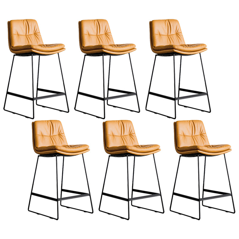 Scandinavian Low Back Coffee Shop Matte Finish Upholstered Bar Stools