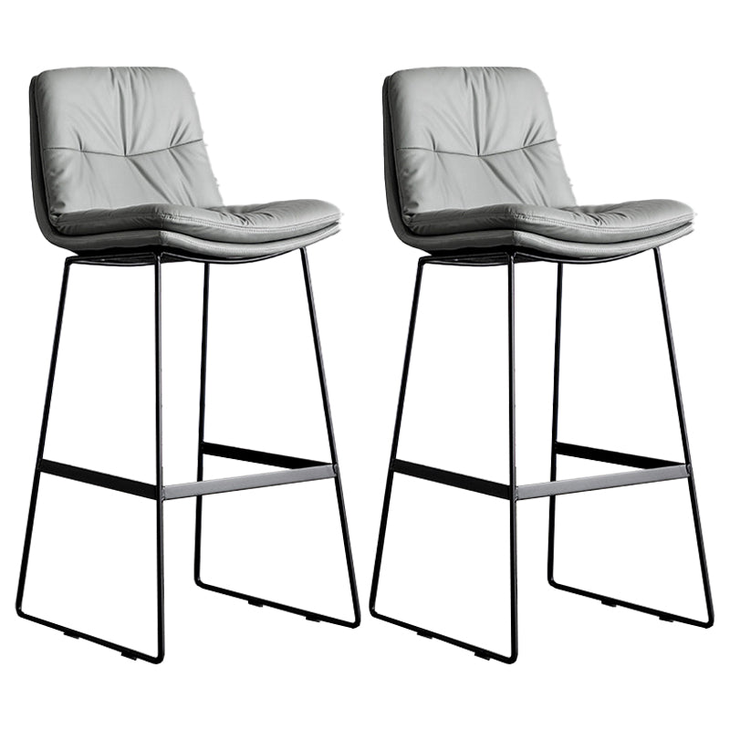 Scandinavian Low Back Coffee Shop Matte Finish Upholstered Bar Stools