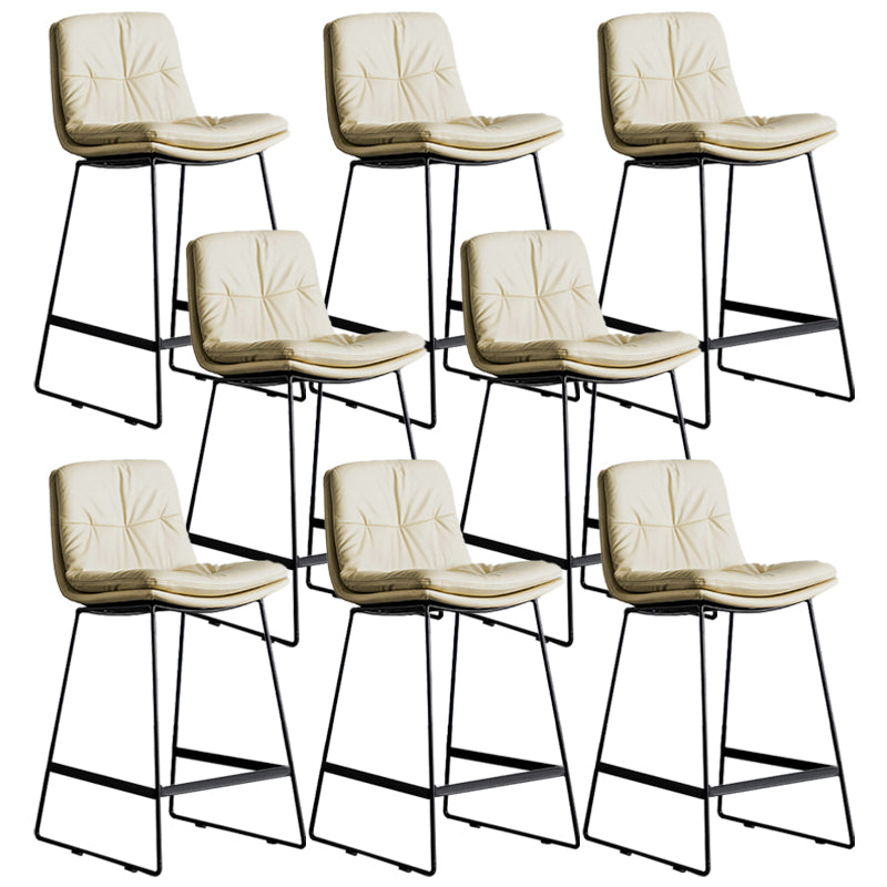 Scandinavian Low Back Coffee Shop Matte Finish Upholstered Bar Stools